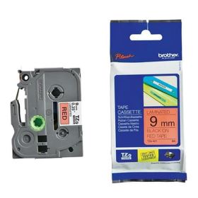 Nhãn in Brother TZe-421, Black on Red, 9mm x 8m