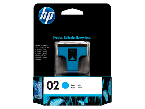 HP 02 Cyan Original Ink Cartridge (C8771WA)