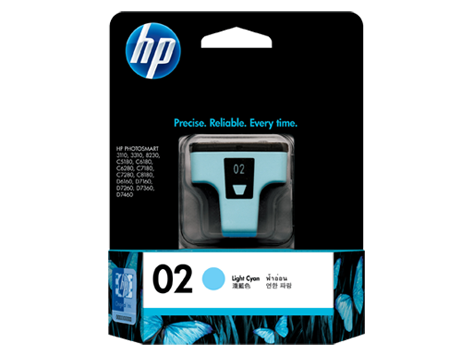 HP 02 Light Cyan Original Ink Cartridge (C8774WA)