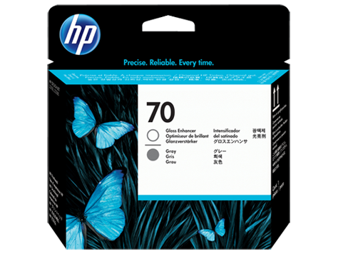 HP 70 GLOSS ENHANCER AND GRAY DESIGNJET PRINTHEAD (C9410A)