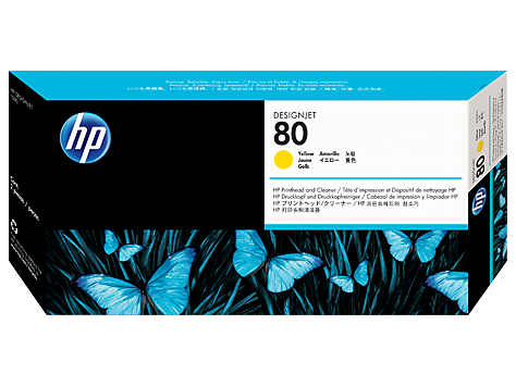 HP 80 Yellow DesignJet Printhead and Printhead Cleaner (C4823A)