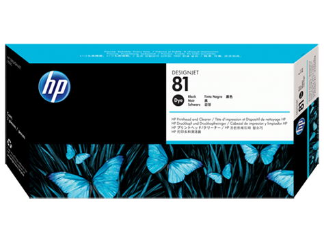 HP 81 BLACK DESIGNJET DYE PRINTHEAD AND PRINTHEAD CLEANER (C4950A)