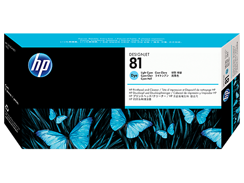 HP 81 Light Cyan DesignJet Dye Printhead and Printhead Cleaner (C4954A)