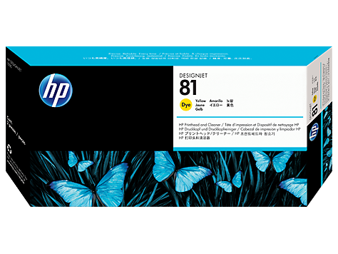 HP 81 YELLOW DESIGNJET DYE PRINTHEAD AND PRINTHEAD CLEANER (C4953A)