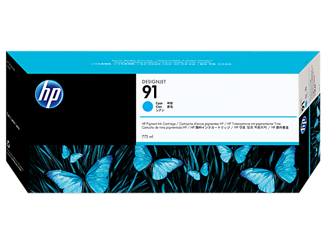 HP 91 775-ML CYAN DESIGNJET PIGMENT INK CARTRIDGE (C9467A)