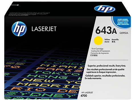 HP 643A YELLOW ORIGINAL LASERJET TONER CARTRIDGE (Q5952A)