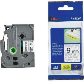 Nhãn in Brother TZE-S121, Black on Clear, 9mm x 8m