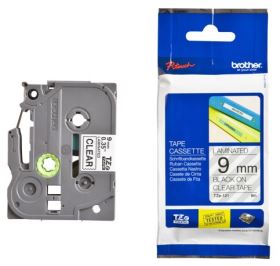 Nhãn in Brother TZe-121, Black on Clear, 9mm x 8m