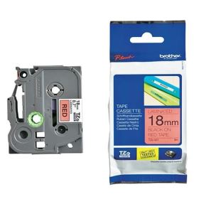 Nhãn in Brother TZe-441, Black on Red, 18mm x 8m