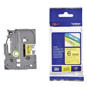 Nhãn in Brother TZe-611, Black on Yellow, 6mm x 8m