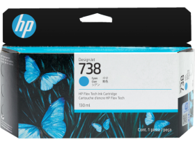 HP 738 130ml Cyan DesignJet Ink Cartridge (498N5A)