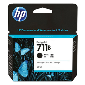 HP 711B 80-ml Black DesignJet Ink Cartridge (3WX01A)