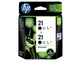 HP 21 2-pack Black Inkjet Print Cartridges (CC627AA)