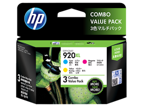 HP 920XL 3-pack High Yield Cyan/Magenta/Yellow Original Ink Cartridges (E5Y50AA)