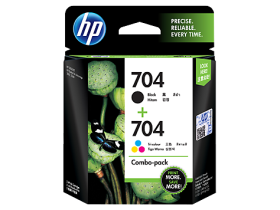 HP 704 2-pack Black/Tri-color Original Ink Advantage Cartridges (F6V33AA)