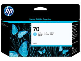 HP 70 130-ml Light Cyan DesignJet Ink Cartridge (C9390A)