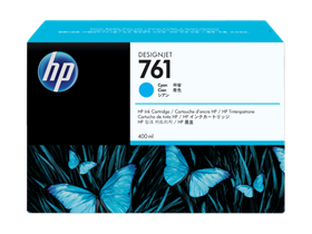 HP 761 400-ml Cyan DesignJet Ink Cartridge (CM994A)
