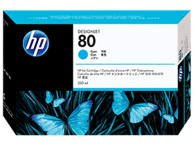 HP 80 350-ml Cyan DesignJet Ink Cartridge (C4846A)