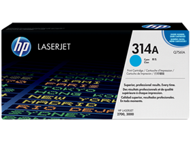 HP 314A Cyan Original LaserJet Toner Cartridge (Q7561A)