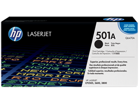 HP 501A Black Original LaserJet Toner Cartridge (Q6470A)