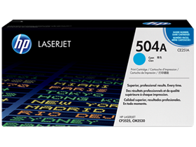 HP 504A Cyan Original LaserJet Toner Cartridge (CE251A)