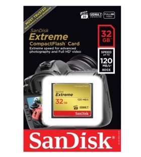 Thẻ nhớ SanDisk Extreme 32GB CompactFlash – VPG20, UDMA 7, Tốc độ 120MB/s Đọc, 85MB/s Ghi (SDCFXSB-032G-G46)