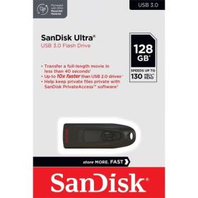 USB SanDisk Ultra 128GB CZ48 – USB 3.0, Tốc Độ Cao, Thiết Kế Đen Sang Trọng (SDCZ48-128G-U46)