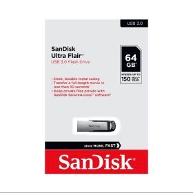 USB SanDisk Ultra Flair 64GB CZ73 – USB 3.0, Vỏ Kim Loại Thời Trang, Tốc Độ Cao (SDCZ73-064G-G46)