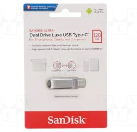 USB SanDisk Ultra Dual Drive Luxe 128GB – USB 3.2, 2 Đầu Type-C & Type-A, Vỏ Kim Loại, Thiết Kế Xoay (SDDDC4-128G-G46)