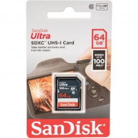 Thẻ nhớ SanDisk Ultra 64GB SDXC – UHS-I, Class 10, Tốc độ đọc 100MB/s (SDSDUNR-064G-GN3IN)