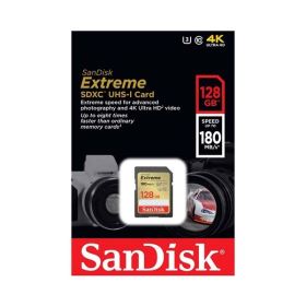 Thẻ nhớ SanDisk Extreme 128GB SDXC – UHS-I, Class 10, U3, V30, Tốc độ 180MB/s, Ghi 90MB/s (SDSDXVA-128G-GNCIN)