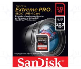 Thẻ nhớ SanDisk Extreme Pro 512GB SDXC – UHS-I, Class 10, U3, V30, Tốc độ 200MB/s, Ghi 140MB/s (SDSDXXD-512G-GN4IN)