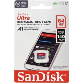 Thẻ nhớ SanDisk Ultra 64GB microSDXC – A1, Class 10, UHS-I, tốc độ 140MB/s, bảo hành 10 năm (SDSQUAB-064G-GN6MN)