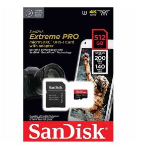 Thẻ nhớ SanDisk Extreme Pro 512GB microSDXC – A2, V30, tốc độ 200MB/s, kèm SD adapter (SDSQXCD-512G-GN6MA)